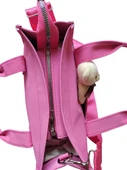 Pembe Buzi Kumaş Ayıcıklı Çanta Askılı Çanta El Çantası Omuz Çantası Kol Çantası Kadın Çanta Çapraz Çanta - 8