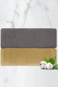 2 li Lüks El Yüz Havlu Seti 50x90 Cm %100 Pamuklu Gramajlı Bejra - 5
