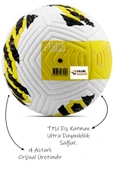Sarı Yeni Desenli Futbol Topu 4 Astarlı No:5 480 Gr + Pompa Hediyeli X507 - 4