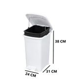 Omnipazar ELF-İ343 Slim Pedallı Plastik Çöp Kovası İç Kovalı 15 lt - 2