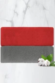 2 li Lüks El Yüz Havlu Seti 50x90 Cm %100 Pamuklu Gramajlı Grinja - 4