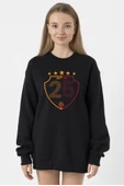 25 Şampiyonluk Shield Siyah Kadın 2ip Sweatshirt thumbnail 1