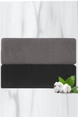 2 li Lüks El Yüz Havlu Seti 50x90 Cm %100 Pamuklu Gramajlı Grinja - 10
