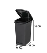 Omnipazar ELF-İ343 Slim Pedallı Plastik Çöp Kovası İç Kovalı 15 lt - 6