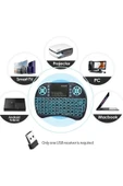 Işıklı Kablosuz Mini Klavye Tv Televizyon Ps3 ps4 ps5 Uyumlu Dokunmatik Mouse - 5