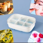 6 Bölmeli Silikon Tabanlı Kapaklı Buz Kalıbı Yapışmaz - 1