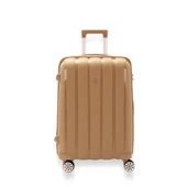 MÇS Bavul Büyük ve Kabin 2li Set Kırılmaz Silikon Valiz V305 Şampanya - 6