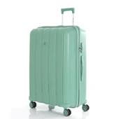 MÇS Bavul Büyük ve Kabin 2li Set Kırılmaz Silikon Valiz V305 SuYeşili - 5