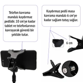 UpWay Katlanabilir  Masaüstü Telefon Standı ve Esnek Kollu Mandallı Akrobat Telefon Tutucu - 4