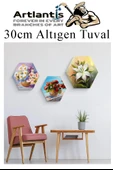 Altıgen Tuval 30 cm 3 Adet Arkadan Zımbalı Astarlı Resim Tuvali Akrilik Boya Yağlı Boya Altıgen Şekil Tuval Ressam Sanat - 6