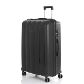 MÇS Bavul Büyük ve Kabin 2li Set Kırılmaz Silikon Valiz V305 Siyah thumbnail 3