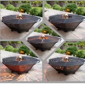 Oktagon Ateş Çukuru Izgaralı Sekizgen Barbekü Bahçeniz için Porta thumbnail 2