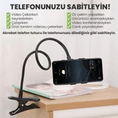 UpWay Katlanabilir  Masaüstü Telefon Standı ve Esnek Kollu Mandallı Akrobat Telefon Tutucu - 3