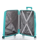 MÇS Bavul Büyük ve Kabin 2li Set Kırılmaz Silikon Valiz V305 CamGöbeği thumbnail 8