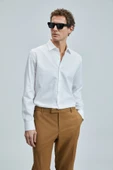 Lufian 111010634 Farla Erkek Basic Gömlek Regular Fit Beyaz Erkek Gömlek thumbnail 6