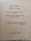 Cevab'a Cevab'ım - İstanbul'un Fethi Hakkında Enteresan Bir Fetva Adlı Eserime Sayın M. Raif Ogan Bey'in Cevab'ına Cevabdır Ali Rıza Sağman - 3