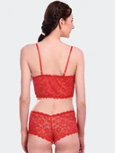 ASM1316 Kadın 2 Lİ Kırmızı Kapsız Dantel Bralet Şortlu Takım 6510 thumbnail 7