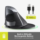 TechTic Kablosuz Dikey Mouse Sessiz 6 Tuşlu 800/1200/1600 DPI Bilek Destekli Ergonomik-Delux M618gx - 4