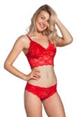 ASM1316 Kadın 2 Lİ Kırmızı Kapsız Dantel Bralet Şortlu Takım 6510 thumbnail 6