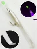 Eagenset Silikon Balıklı Çapari 5.5 Cm (2 Adet) Silikon At Çek Takımı Beyaz Fosforlu Glow Gözler ve Fosforlu Glow Boncuklu thumbnail 12