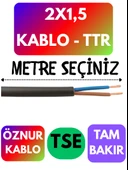 Öznur 2X1,5 TTR Kablo (Siyah) Metre Seçenekli - 1