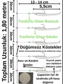 Eagenset Silikon Balıklı Çapari 5.5 Cm (2 Adet) Silikon At Çek Takımı Beyaz Fosforlu Glow Gözler ve Fosforlu Glow Boncuklu thumbnail 3