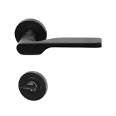 Hira Eda Alüminyum Yuvarlak Rozetli Kapı Kolu Mat Siyah Wc - 2