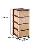 Omnipazar ELF-296 Hasır Desen Plastik Mutfak Komidin Sebzelik 4 Katlı - 11