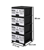 Omnipazar ELF-N298 Beyaz Coffee Desenli Plastik Mutfak Komidin Sebzelik 4 Katlı - 2