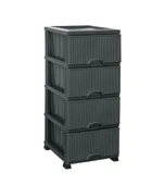 Omnipazar ELF-N293 Nostalji Plastik Mutfak Komidin Sebzelik 4 Katlı - 1