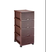 Omnipazar ELF-296 Hasır Desen Plastik Mutfak Komidin Sebzelik 4 Katlı - 7