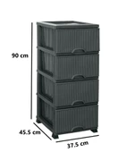 Omnipazar ELF-N293 Nostalji Plastik Mutfak Komidin Sebzelik 4 Katlı - 2