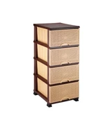 Omnipazar ELF-296 Hasır Desen Plastik Mutfak Komidin Sebzelik 4 Katlı - 10