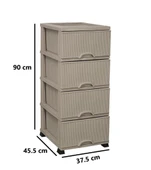 Omnipazar ELF-N293 Nostalji Plastik Mutfak Komidin Sebzelik 4 Katlı - 5