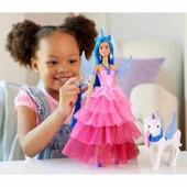 Barbie Mavi Saçlı Prenses Bebek HRR16 - 4