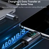 JOYROOM 100W USB-C / Type-C Dijital Ekranlı Hızlı Şarj Data Kablosu - 4