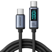 JOYROOM 100W USB-C / Type-C Dijital Ekranlı Hızlı Şarj Data Kablosu - 1