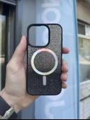 İphone 15 Pro Kılıf Diamont MagSafe Hologramlı Kapak thumbnail 1