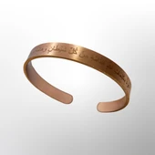 Nazar Duası Yazılı Özel Tasarım Bakır Bileklik Ayarlanabilir Anlamlı Hediye Takı thumbnail 3