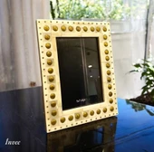 Krem Eskitme 25x20 cm Gerçek Kemik Dekoratif ve Resim Çerçevesi - 2