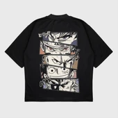 Oversize 'Urbenıe' Baskılı Bisiklet Yaka T-Shırt - 1