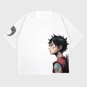 Oversize 'Anime Galashop' Baskılı Bisiklet Yaka T-Shırt - 1