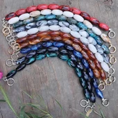 Akrilik Boncuklu Çanta Sapı Oval Boncuk ( 1 Adet ) - 4