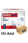 Bel Bantlı Yetişkin Hasta Bezi 5,5 Damla Large Büyük Boy 30'lu 4 Paket 120 Adet - 1