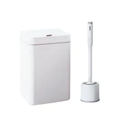 Sensörlü Otomatik Plastik Çöp Kovası 12 Litre + Deterjan Hazneli Silikon Klozet Fırçası - 1