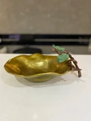 32x22 cm Döküm Aliminyum Dallı Gold Eskitme Dekoratif Tabak - 3
