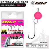 Wily Mafsallı Jig Head 4 Adet Owner İğneli - Pembe  3 gr - 4 No - 1