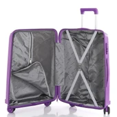 MÇS Bavul Büyük ve Orta 2li Set Kırılmaz Silikon Valiz V305 Mor thumbnail 5