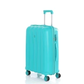 MÇS Bavul Büyük ve Orta 2li Set Kırılmaz Silikon Valiz V305 CamGöbeği - 7