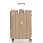 MÇS Bavul Büyük ve Orta 2li Set Kırılmaz Silikon Valiz V305 Şampanya - 7